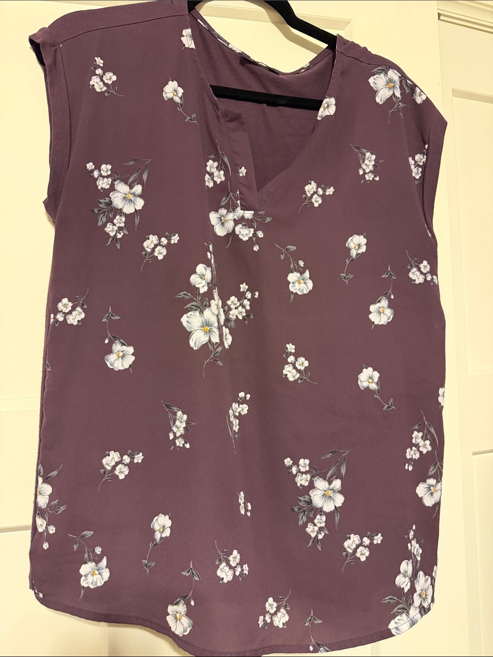 Papermoon Plum Floral V-Neck Sleeveless Blouse
